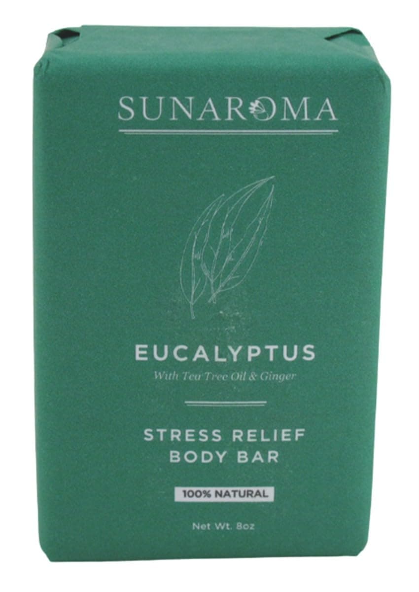 Sunaroma Soap Bar Eucalyptus Tea Tree + Ginger 8 Ounce (Pack of 6)