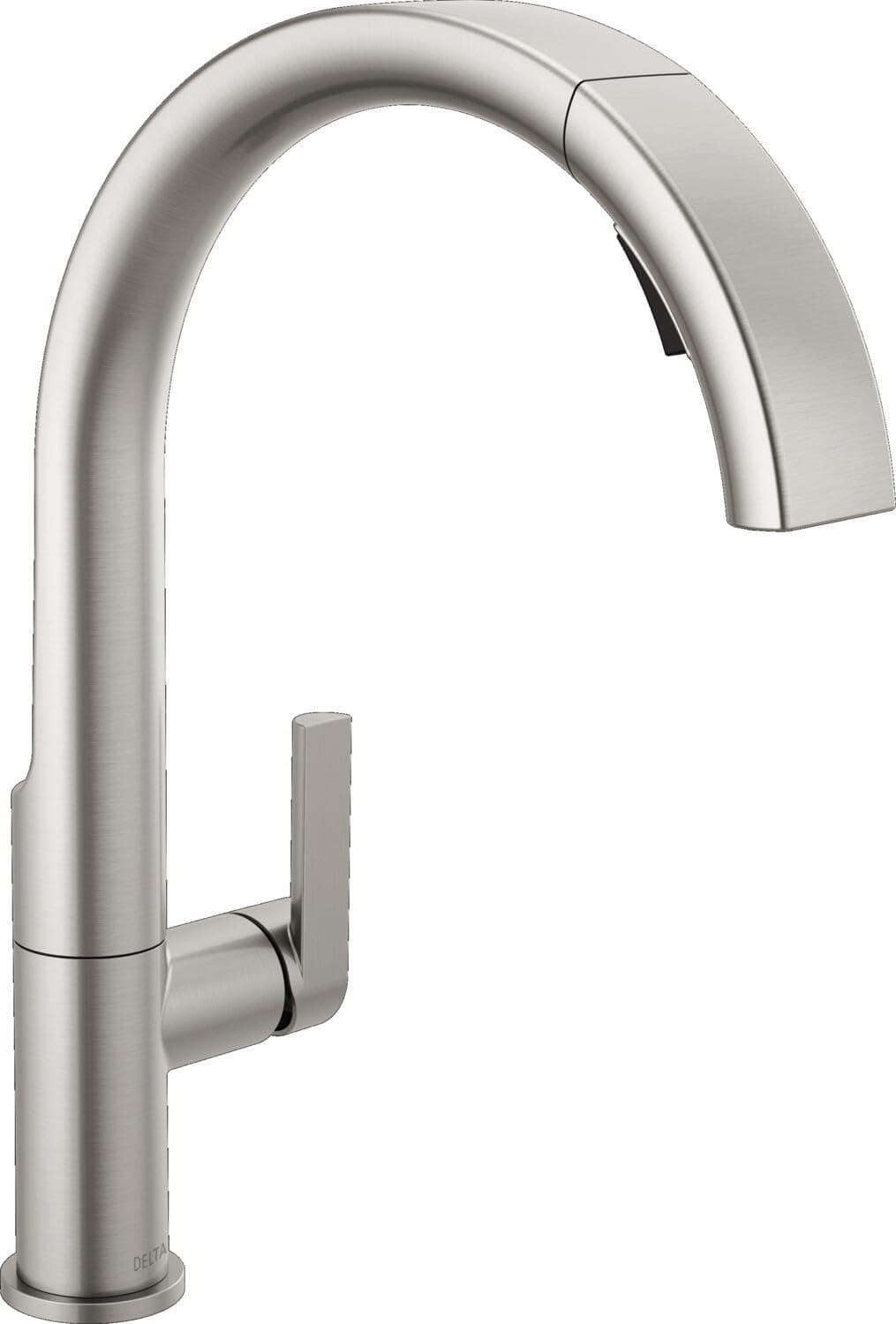 Keele Brushed Nickel Kitchen Faucet with Pull Down Sprayer, Modern Single Hole Kitchen Sink Faucet, Single Handle, Spotshield Stainless 19824LF-SP