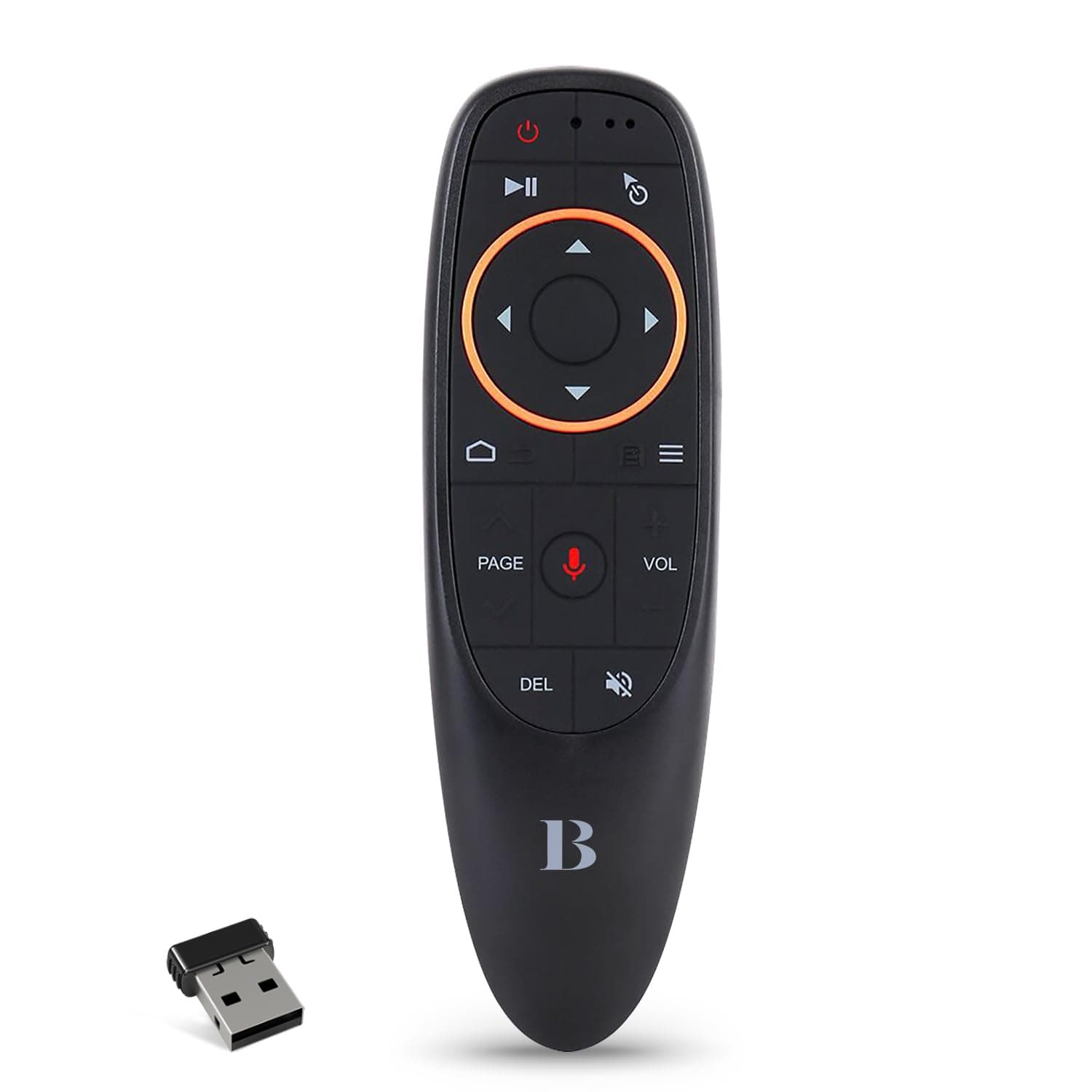 Voice Remote Air Mouse Remote, 2.4G RF Wireless Remote Control with 6 Axis Gyroscope and IR Learning, Air Fly Mouse with Voice Input for Android TV Box/PC/Smart TV/HTPC/Projector