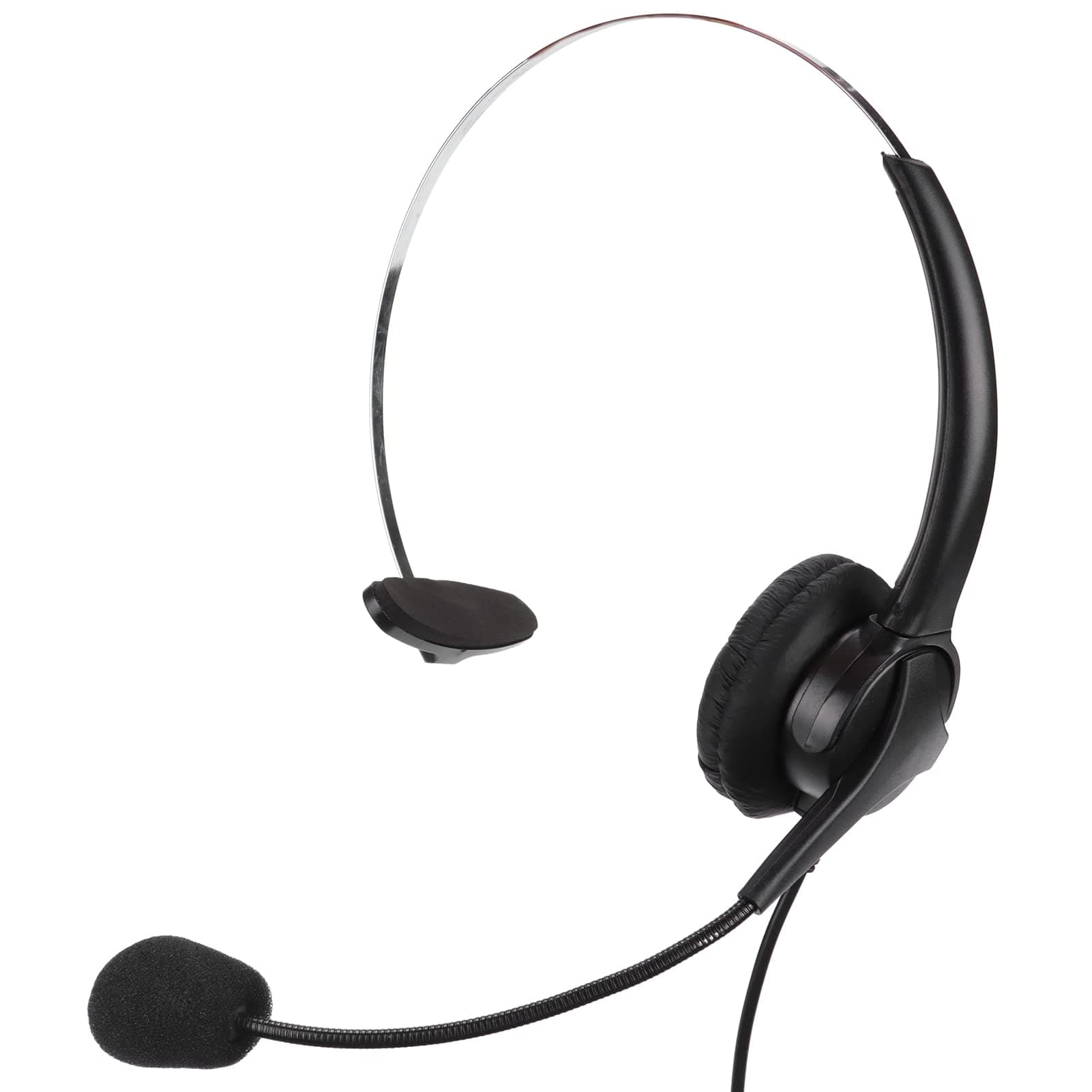 Sleet Headset, Comfortable RJ9 Plug Black Call Center Headset Plug and Play for Call Center for Customer Service