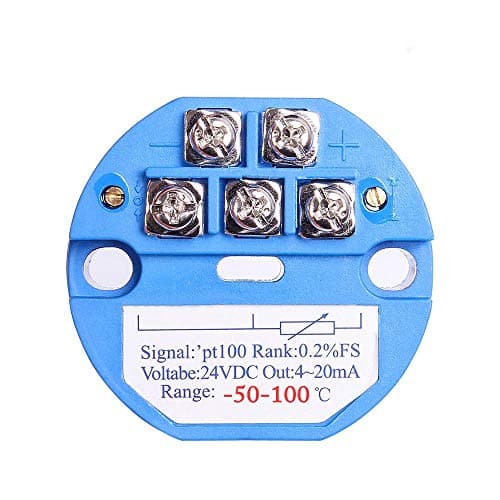 Temperature Sensor Transmitter, -50-100℃ 24V DC 4-20MA RTD PT100 Temperature Sensor SBW for Integrated Thermal Resistance Thermocouple PLC Module