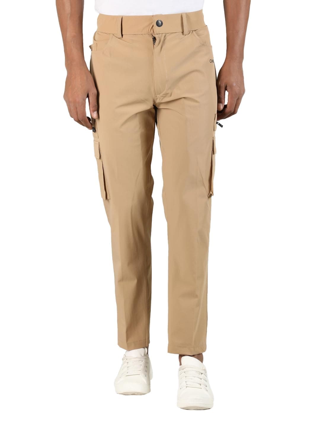 Men's Regular Fit low Rise Solid Casual Track Pant Workout Lower with Cargo Pocket