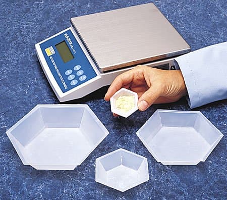 Plastic Hexagonal Weigh Boats Large Dish 100pk