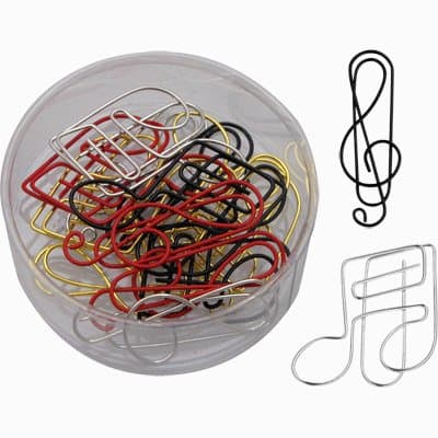 Treble Clef & Music Note Paper Clips