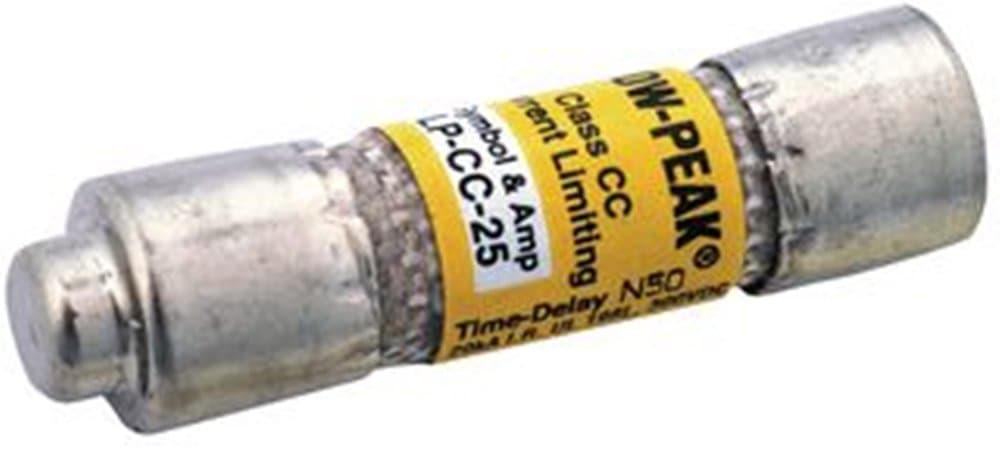 Bussmann LP-CC-25 (LPCC-25, BP/LP-CC-25, LP-CC-25BC) 7 Amp (7A) 600V Midget,Time Delay, Current Limiting Class CC Rejection Cartridge Fuses