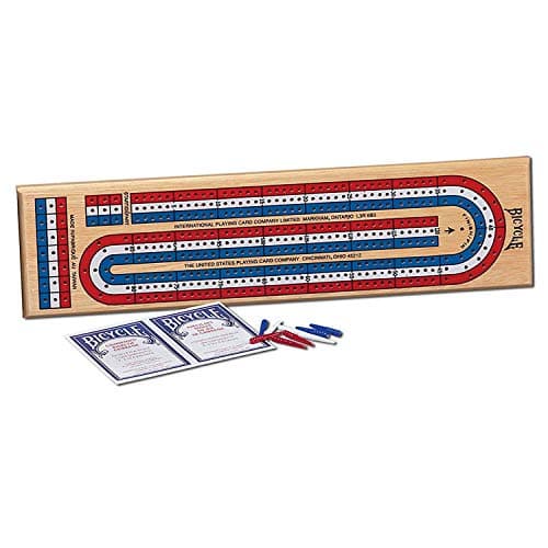 Bicycle 3-Track Color Coded Wooden Cribbage Game