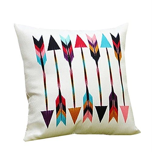 NAVIBULE Cartoon Contrast Color Arrows Pattern Square Throw Pillow Case Covers(18 X 18in)