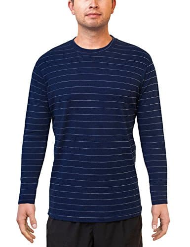 Woolx Men's Explorer Midweight Merino Wool Base Layer Crew Neck Top For Warmth, Iceberg Navy, XX-Large