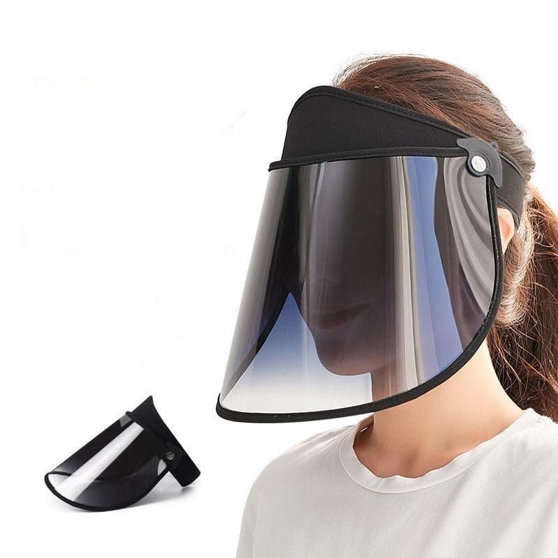 Sun Visor Face Shield UV Protection Simple Black Hat Full Face Shield Sunblock