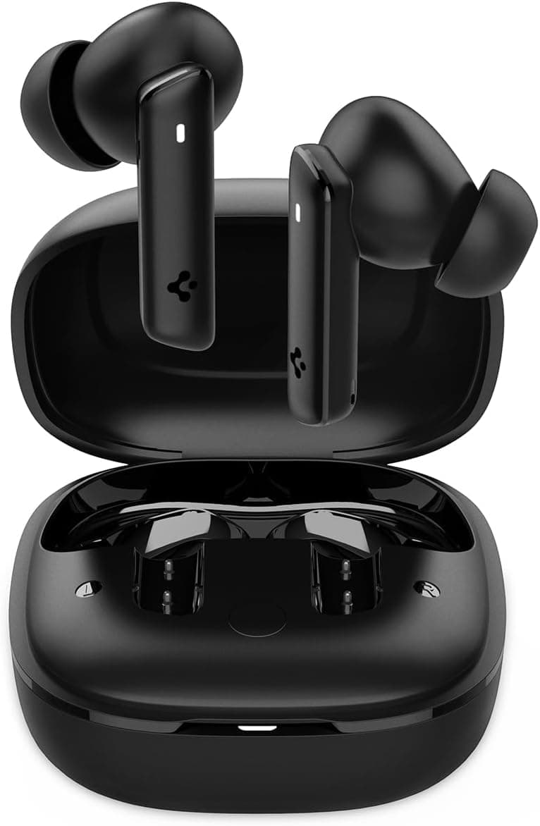 True Wireless Earbuds SA-TW P20, Active Noise Cancellation Bluetooth Headphones with 30H Playtime, EQ Customizing App, 6 Mics, Gaming Mode, LCP Graphene Driver - Black