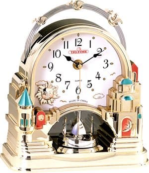 Castle Golden tone Motion Clock