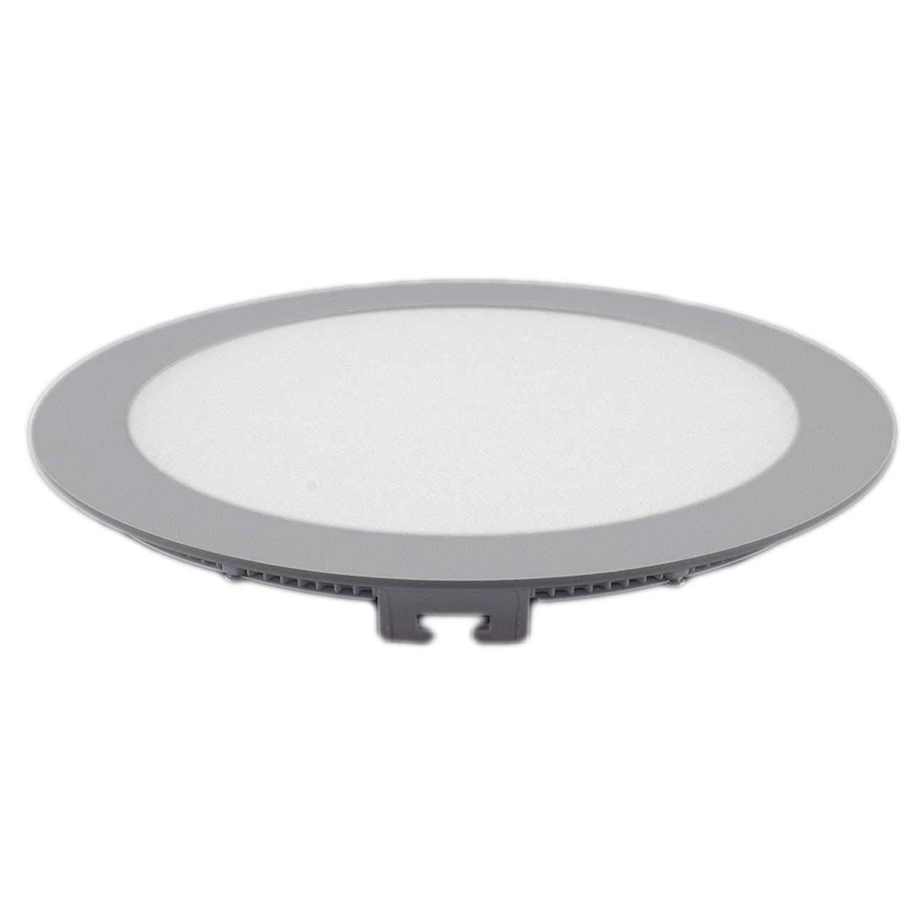 LED Recessed Spotlight Panel Silver Round Diameter 22 cm 18 Watt Warm White [Energy Class A+]
