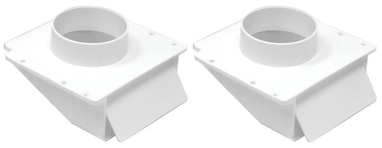 2-PACK - Lambro 143W White Plastic Under Eave Vent, 4-Inch
