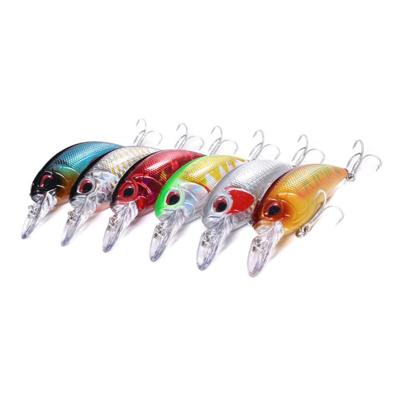 INOOMP 6 Pcs 8 Movable Togue Plate Bionic Baits Slowly Sinking Fishing Lures Plastic Fishing Baits Artificial Fishing Lures Plastic Fishing Lures lure bait slow down