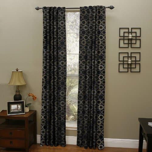 Miller Curtains 52 X 84 Black Premonition Circle Window Panel