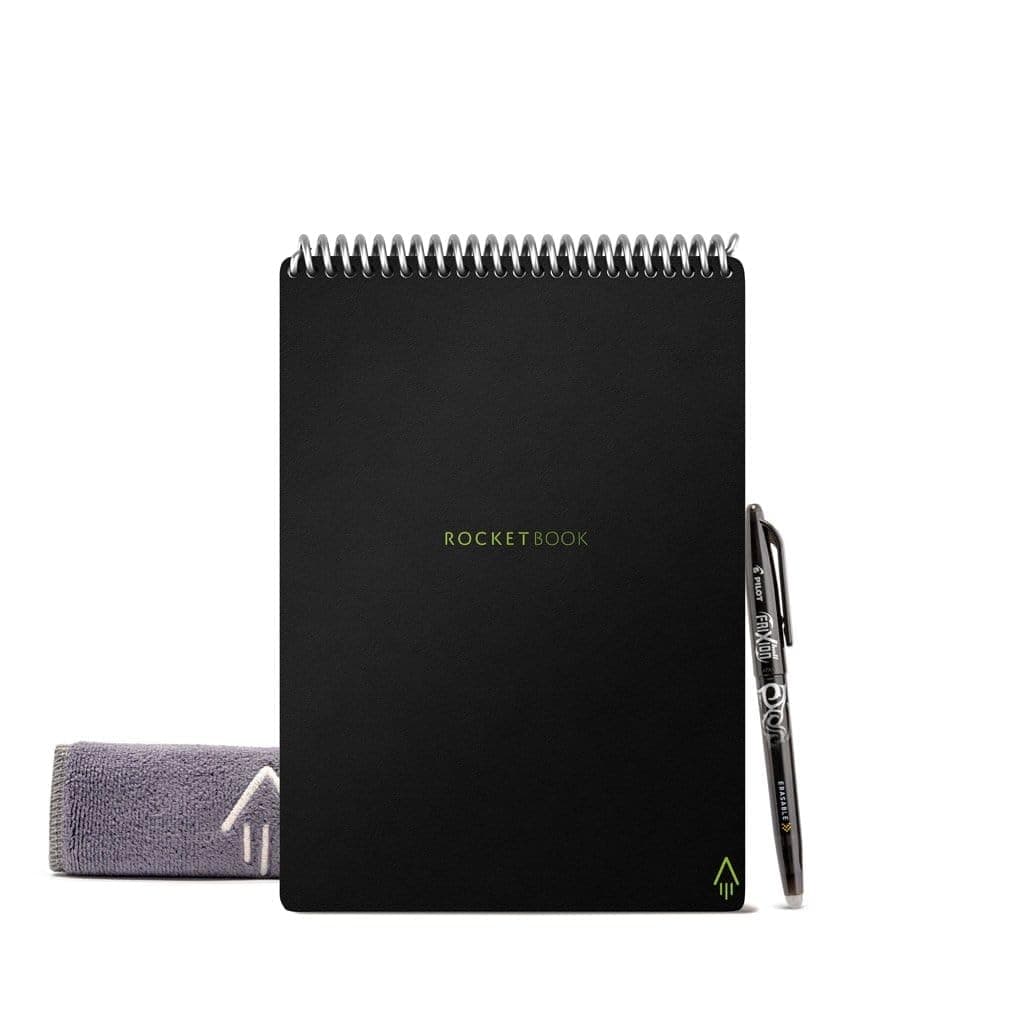 Smart Reusable Notebook, Flip Letter Size Spiral Notebook, Infinity Black, (21.6 cm x 27.9 cm)