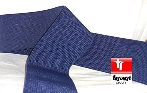 50mm Strong Thick Pattern Woven Elastic Strap Tape Elastic Webbing For Belt Dress Making Navy Blue Tyagi Craft