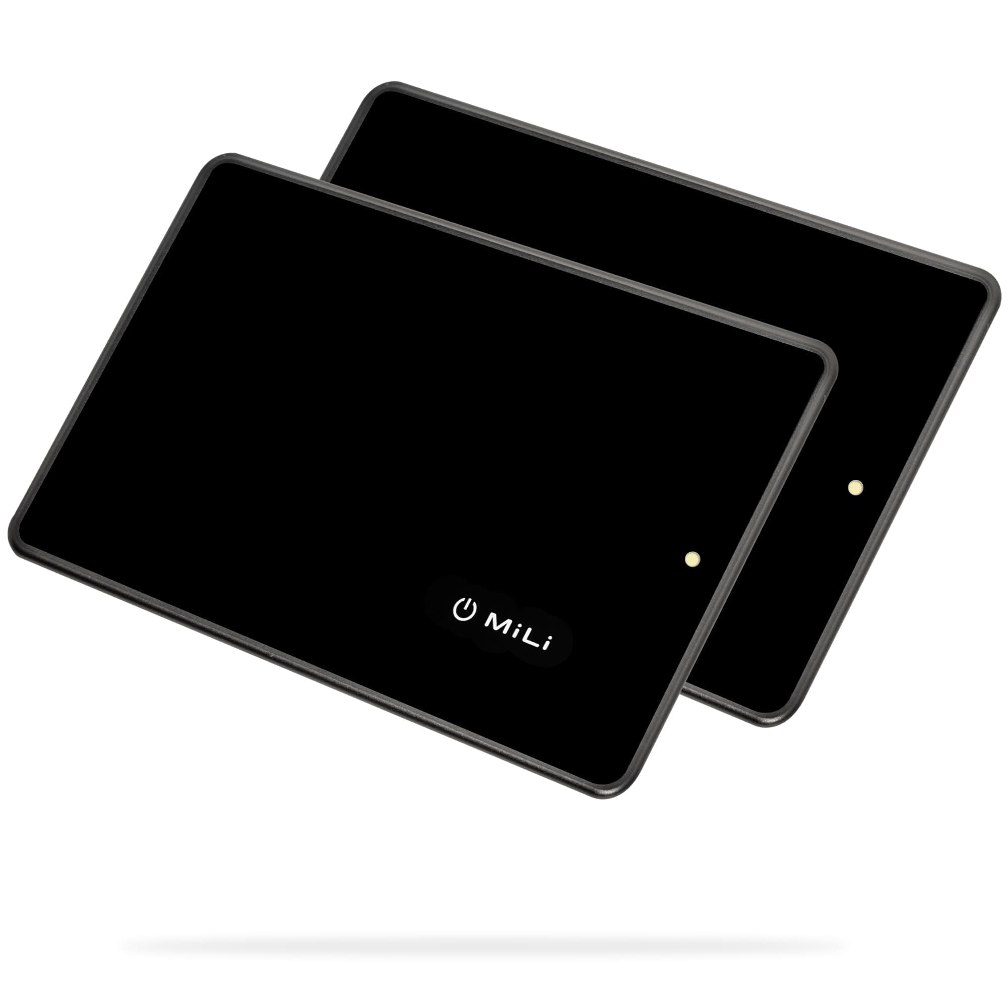 MiLi MiCard • Wireless Rechargeable Wallet Tracker Card, Thin Bluetooth Tracking Card, Credit-Card Sized Wallet Finder, Passport Finder, Works with Apple Find My iOS Only, 2 Packs