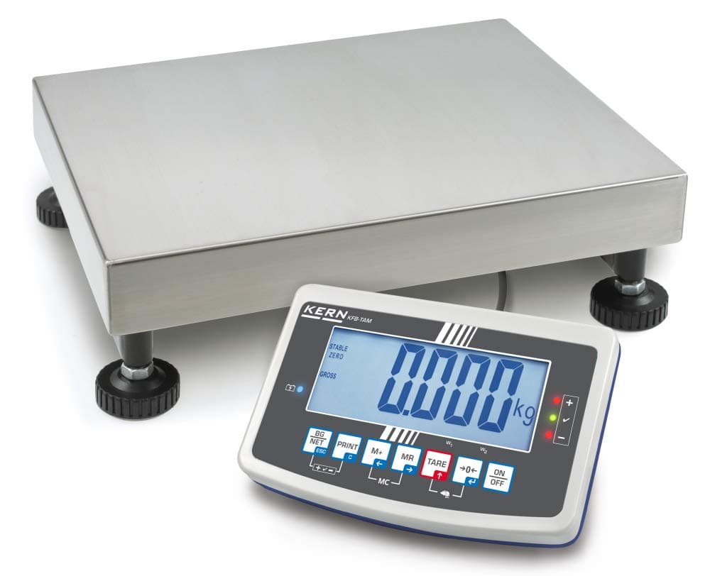 KernIFB 60K10DLM - Robust Platform Scale, Weighing Range [Max]: 30 kg / 60 kg, Readout [d]: 10 g / 20 g, Weighing Plate: WxDxH 500x400x137 mm (Stainless Steel), Incl. VERIFICATION