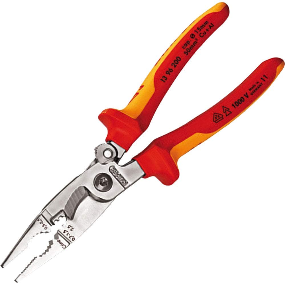 13 96 200 | VDE Electrical Installation Pliers | Multi-Component Handle | Chrome Plated - 200mm