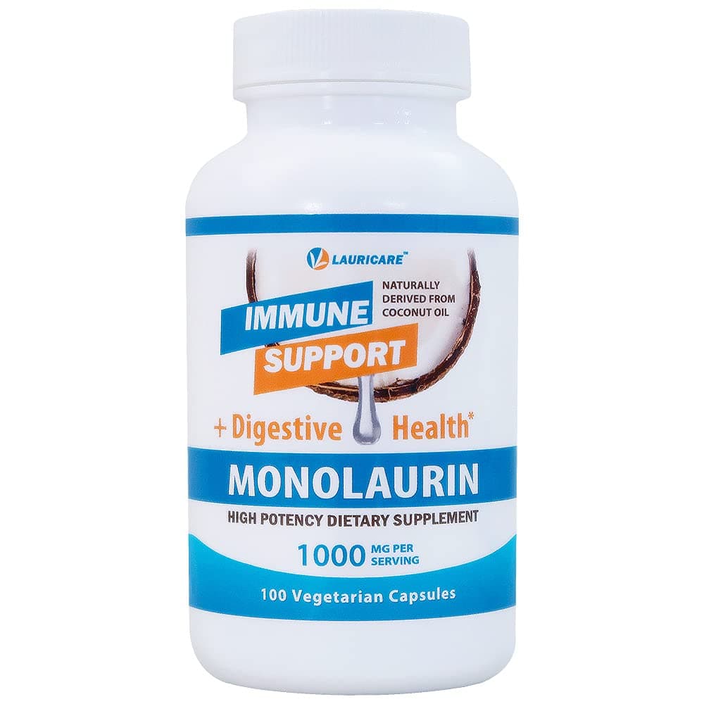 High Potency Monolaurin Capsules- 1000mg Per Serving- 100 Count
