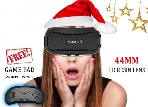 DREAM VR - Wireless Virtual Reality Headset - 44mm HD lens - With Bluetooth Controller Gamepad