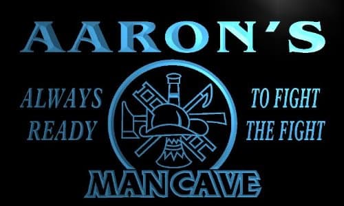 x0077-tm Aaron's Firefighter Man Cave Custom Personalized Name Neon Sign