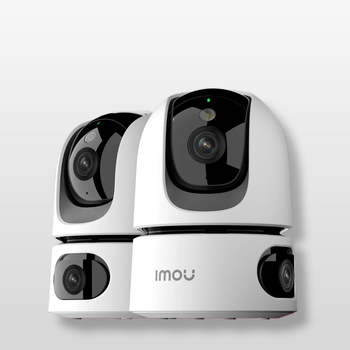 Dual-Lens 2K+2K Indoor Security Camera, House Security Camera 360°Full Coverage, Pet Baby Camera with APP, Color Night Vision, Human/Pet/Sound/Motion Detection, Siren Spotlight, 2 Pack