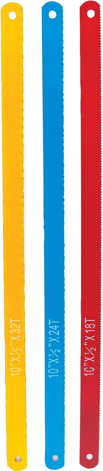 Performance Tool1443 10-Inch Blades Set - 12 Assorted Tooth Blades Painted for Corrosion Resistance - Ideal for Woodworking and Metalworking Projects