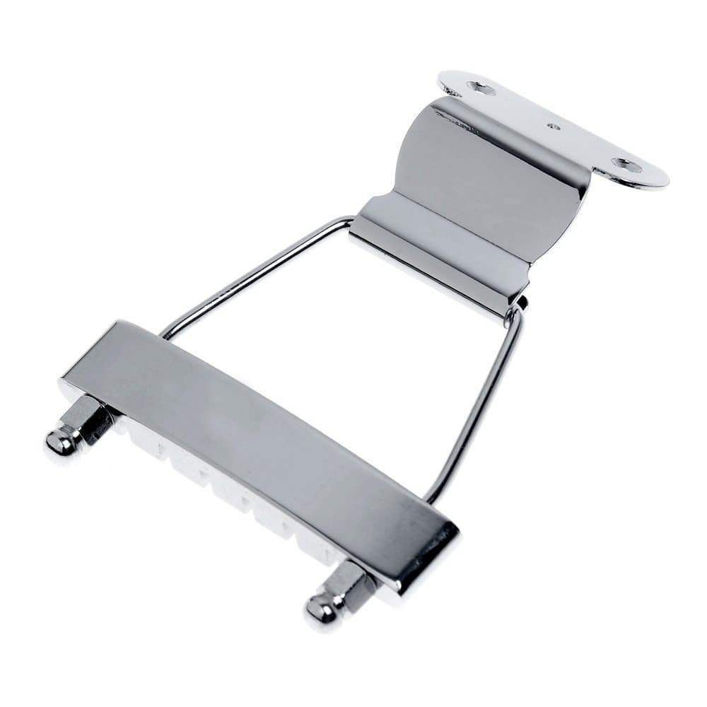 1pc Chrome Short 6 String Tailpiece for Archtop Guitar Bass Trapeze Replacement String Space 10mm