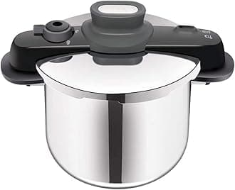 TEFAL Pressure Cooker, Secure Compact 8 L, 5-Point Security System, Ultra-Fast Results, P3534446