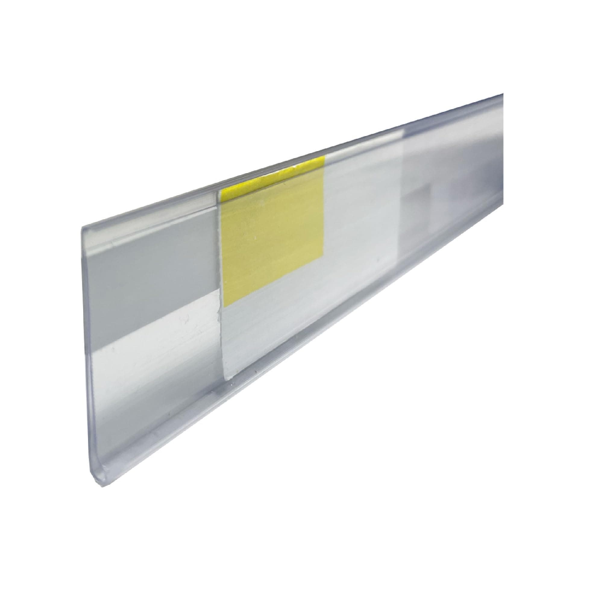 THE GLOBAL DISPLAY SOLUTION | Self Adhesive Back Price Tag Strip UPC Holder | 48" L | 50 Pack | Clear