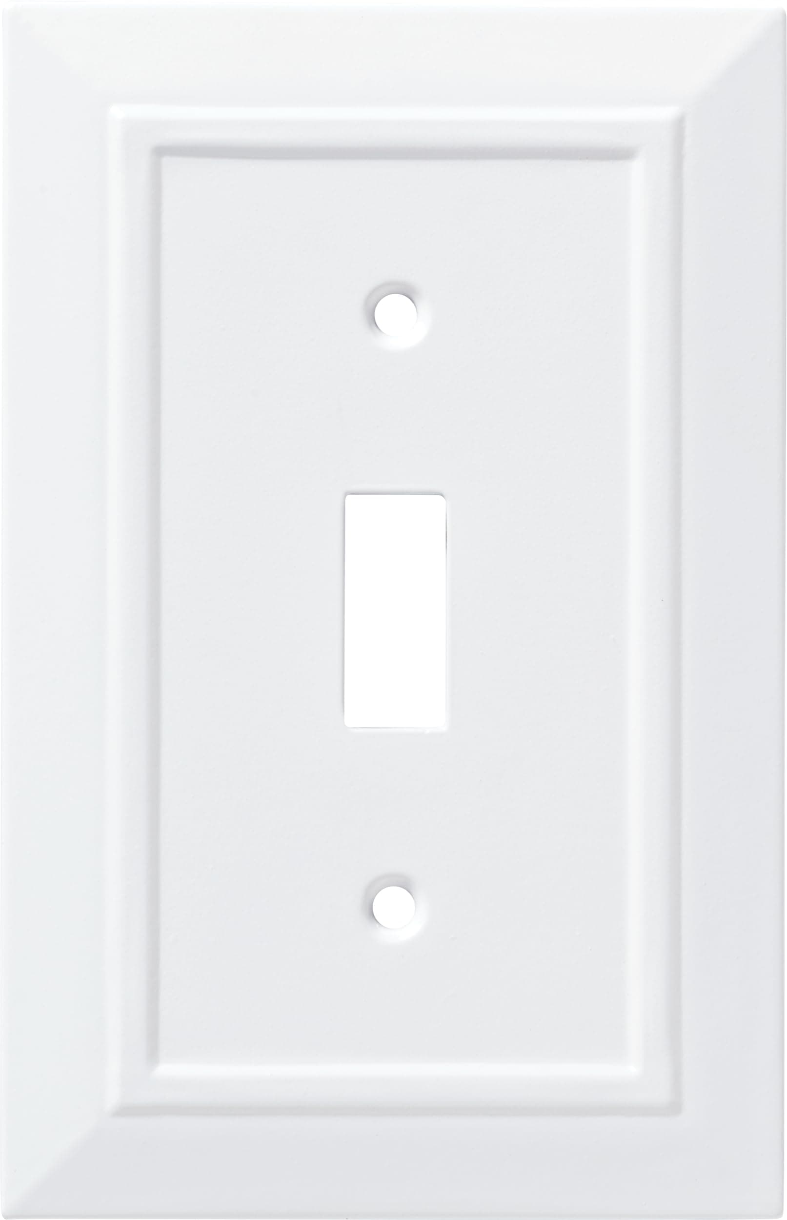 Classic Architecture (1-Pack) Decorative Light Switch Cover Wall Plate Pure White 1-Gang Wall Plate Switch/Toggle Plate Guards Electrical Outlet Covers W35241-PW-C