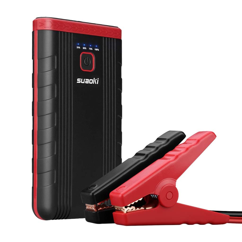 SUAOKI U3 Jump Starter 400A Peak Current Car Booster (up to 2.5L Gas) with Intelligent Jumper Leads as 8000mAh Battery Pack and LED Flashlight for Car Boat Motorcycle Snowmobile