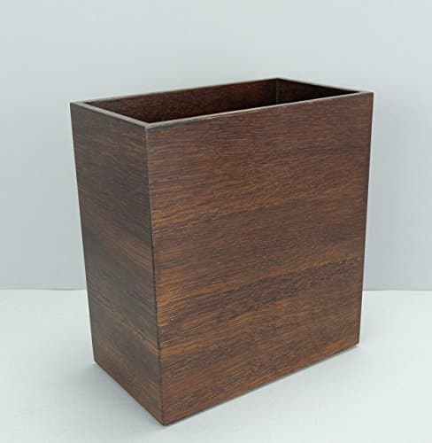 Handmade Oak Paper Waste Bin Solid Wood Rectangle Wastebasket Bathroom Decorative Trash Can