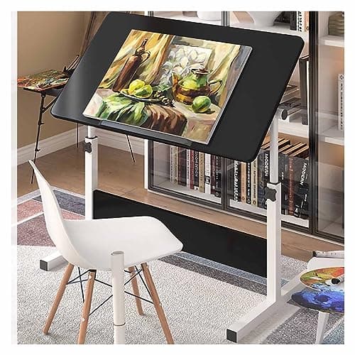 Artist Drafting Table - Tilting Height Adjustable Desk for Studio, Art Craft, Writing, and Study - Wooden Workstation