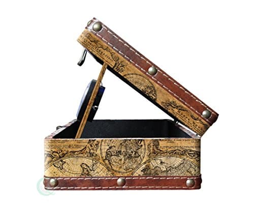 Vintiquewise(TM) Old World Map Suitcase Clock, Small