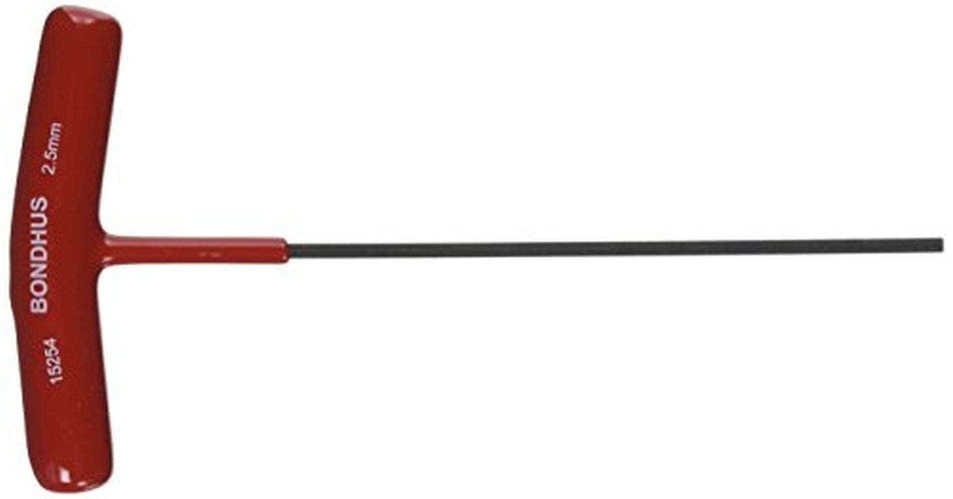 Bondhus, 2.5MM T-Handle HEX Driver 6", 2.5MM, 15254