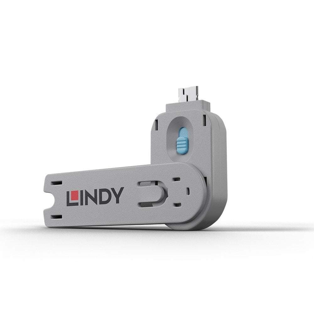 LINDY USB PORT BLOCKER KEYBLUE 40622