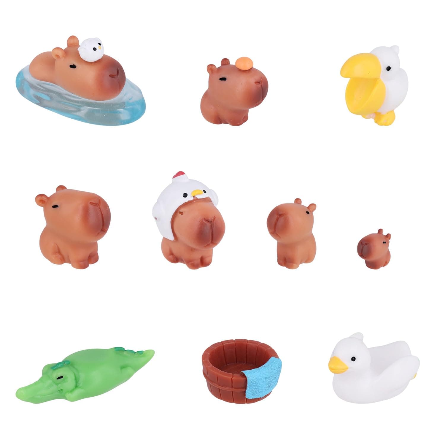 10pcs Mini Resin Capybara, Miniature Capybara Figures Figurines Tiny Figures Miniature Garden Accessories Mini Resin Animals Ornaments for Bonsai Landscape Desktop