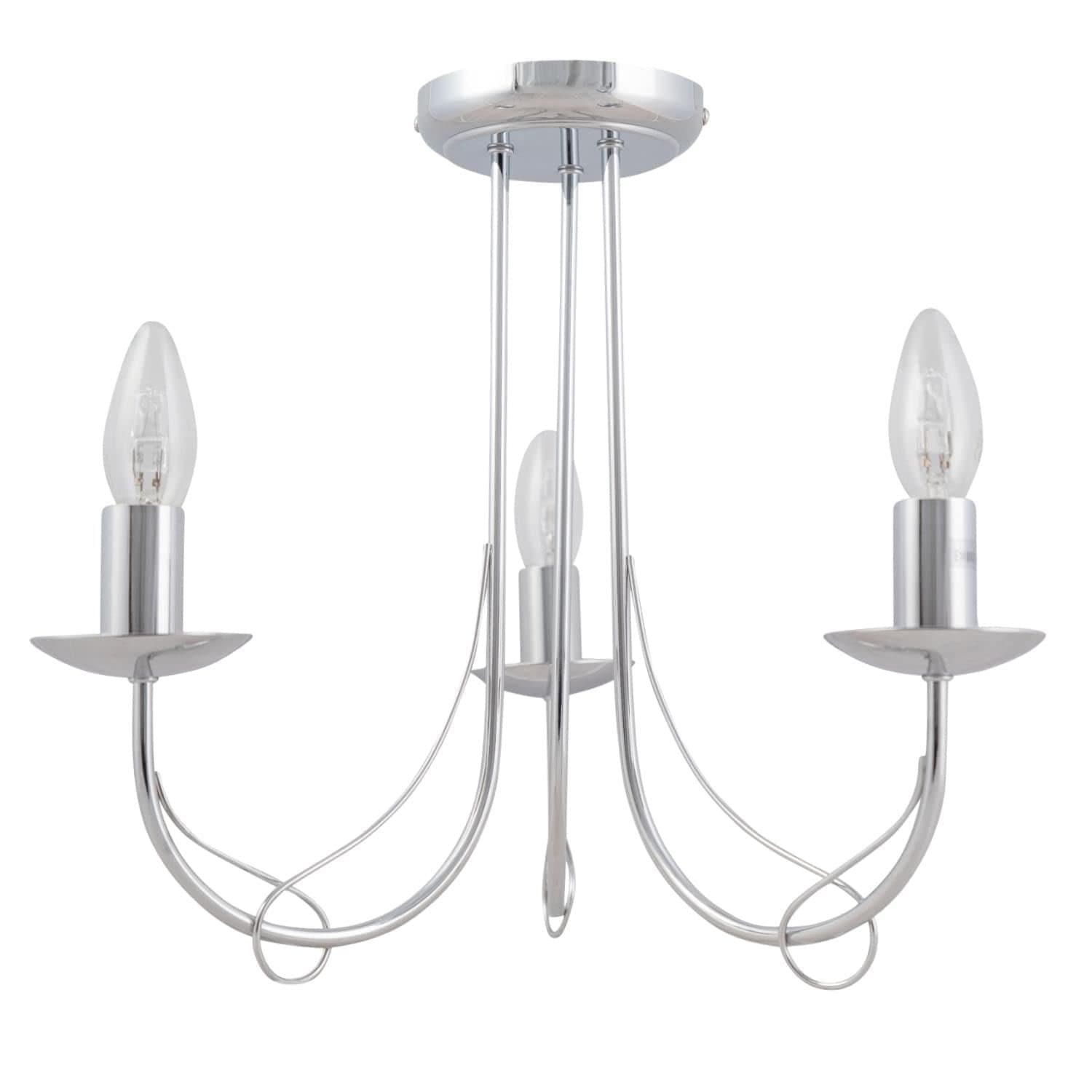 First Choice Lighting Modern Classic Polished Chrome 3 Ceiling Light Fitting Chandelier Bedroom Lounge