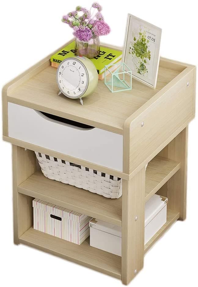 WIQUYBML Bedroom Bedside Storage Cabinet Study Locker Solid Wood No Drawer With Shelf Assembly Big Space Rounded Edge Solid Foot Bedroom Living Room Corridor 30X30X43cm (Color : Oak) (Oak)