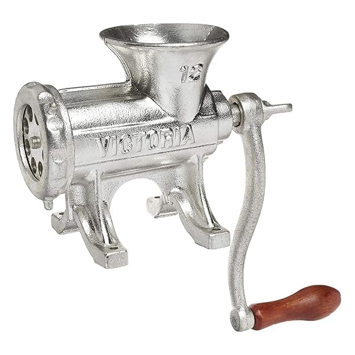 Nitya Cast Iron Meat Grinder with a Table Fixed Mount, Manual Sausage Grinder and Meat Mincer, Number 12