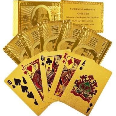 Vasu Traders Golden Plated Playing Cards