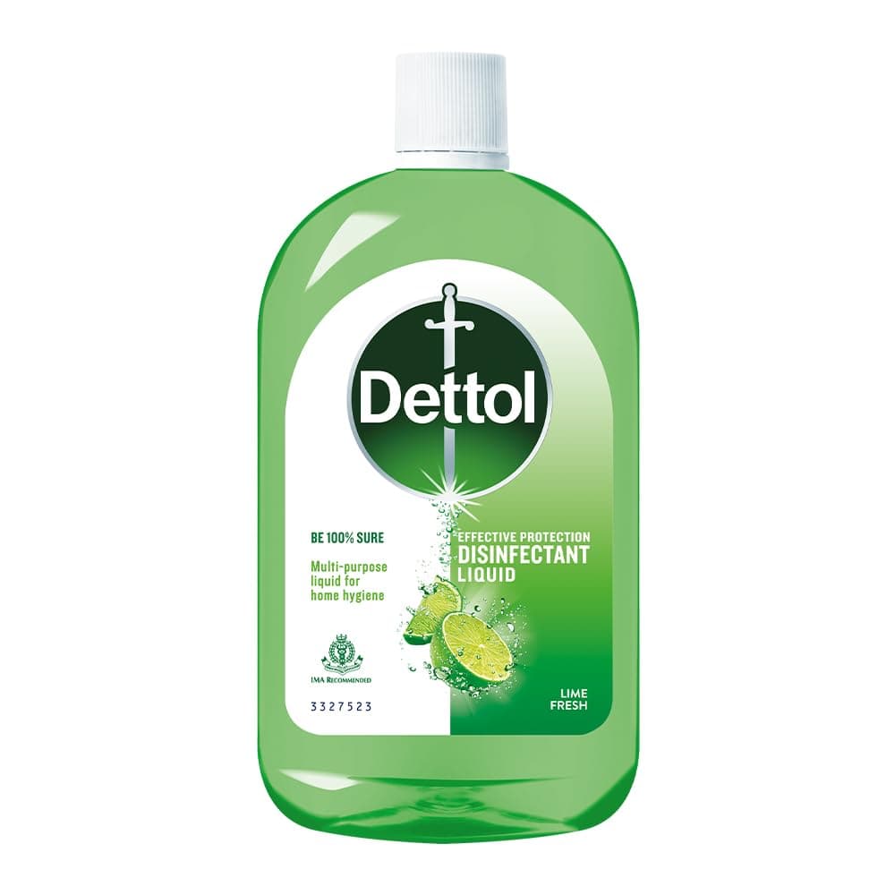 Dettol Multi-Purpose Disinfectant Liquid for Floor & Surface Cleaning, Lime Fresh Fragrance, 1L