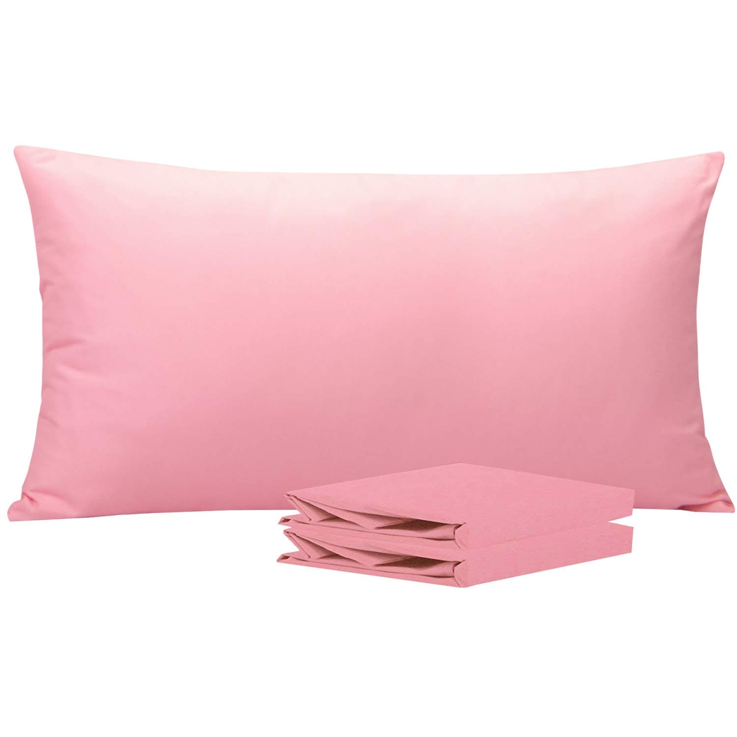 King Pillowcase Set - 2 Pack Brushed Microfiber 20x36 Pillowcases - Soft, Wrinkle-Free, Fade-Resistant, Stain-Resistant, Pink Pillowcases with Envelope Closure - 20x36 Inches, Pink
