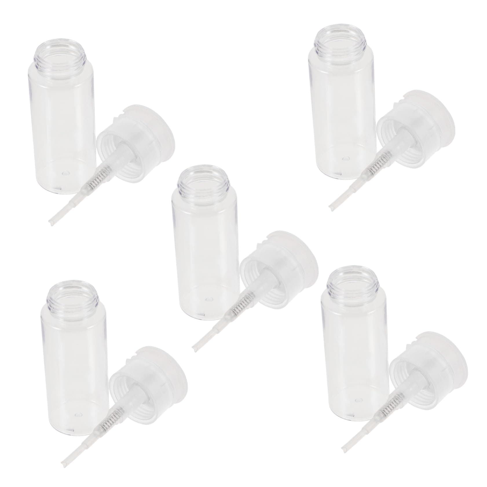 FRCOLOR 5pcs Nail Remover Empty Bottle Liquid Push down Bottles Liquid Push down Pump Dispenser Press Bottle Container Travel Containers for Liquids Allí Removedor De Gel Bottle Dispenser