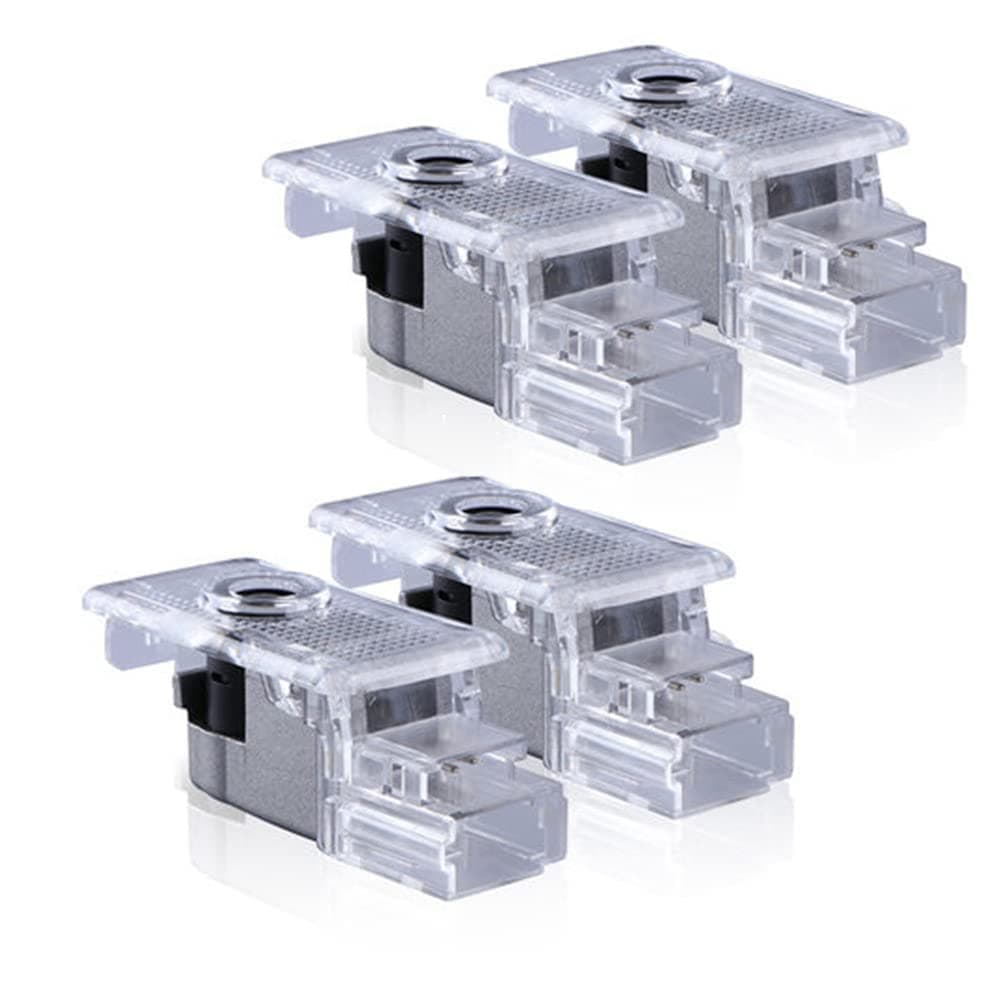 4 Pack Car LED Door Logo Lights Projector 3D Ghost Shadow Lights for Cadillac SRX XTS ATS XT4 XT5 XT6 Dual Plug Puddle Lights for Caddy Welcome Courtesy Lights Auto Accesories