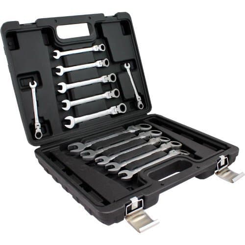 BITUXX12 Piece Flex Ratchet Wrench / Ring Spanner Tool Set