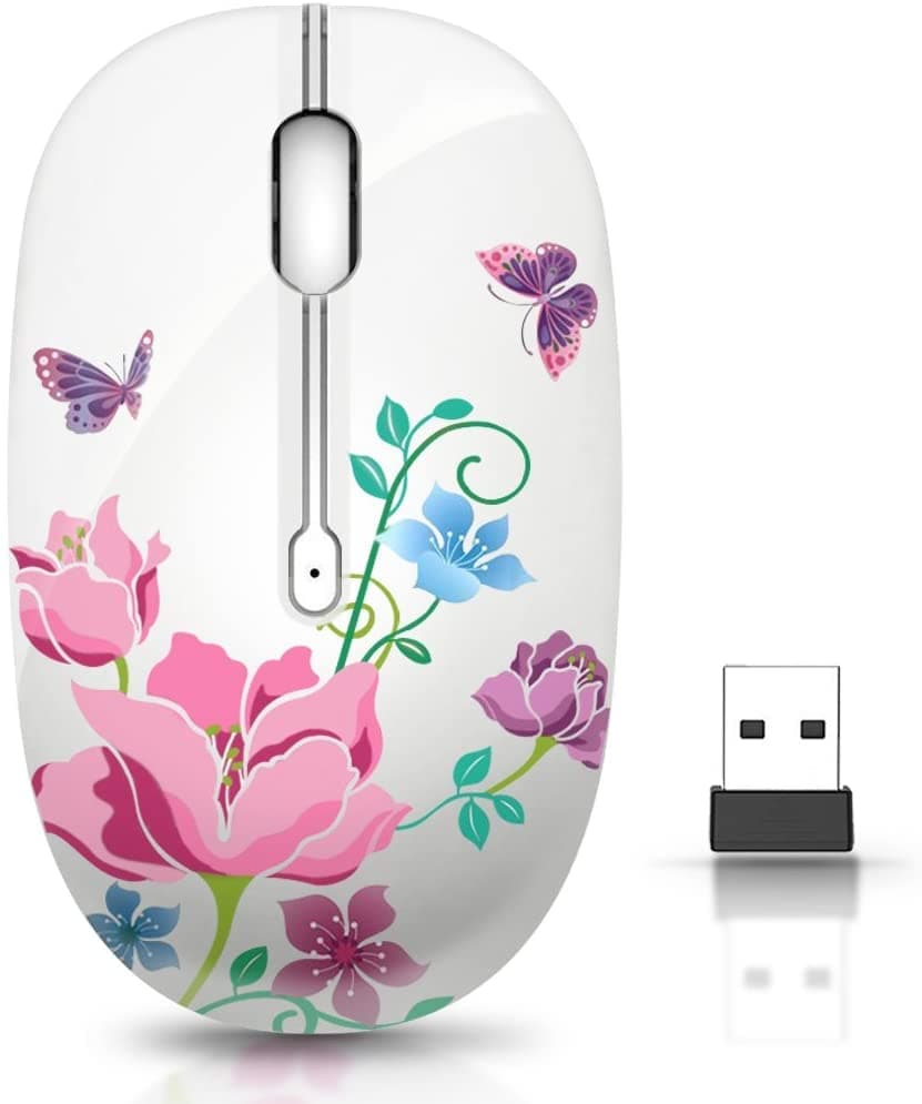 JUHOOWireless Mouse with Nano Receiver for PC, Laptop, Notebook, Computer, MacBook, Less Noise, Portable Mobile Optical Mice